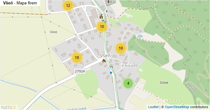 Všeň - mapa firem