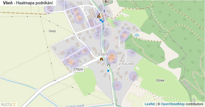 Všeň - mapa podnikání