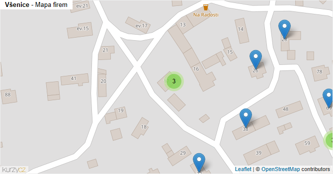 Všenice - mapa firem