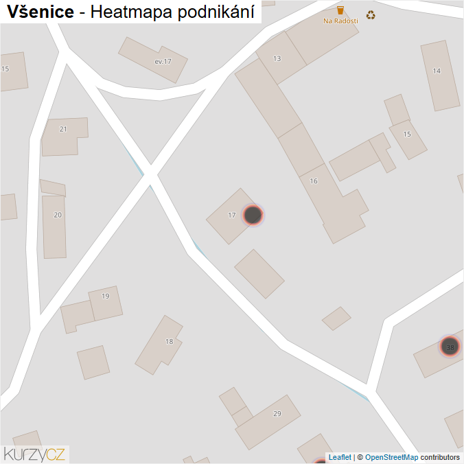 Mapa Všenice - Firmy v obci.