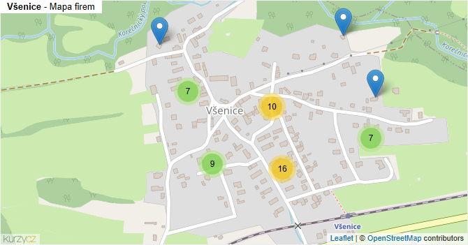 Všenice - mapa firem