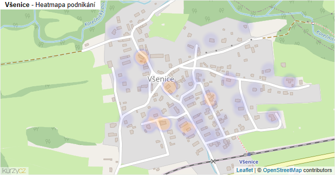 Všenice - mapa podnikání