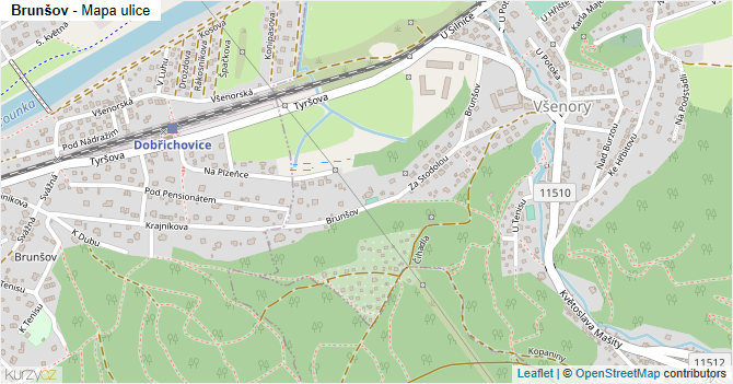 Brunšov - mapa ulice