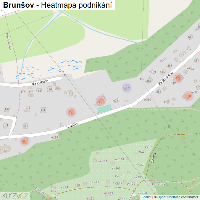 Mapa Brunšov - Firmy v ulici.