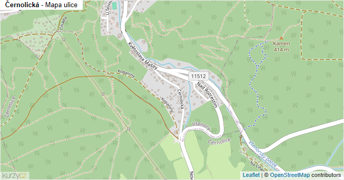 Černolická - mapa ulice