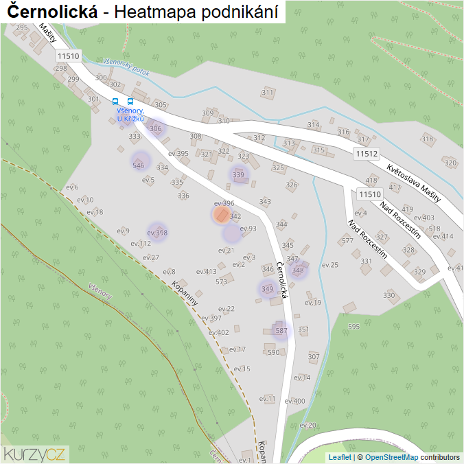Mapa Černolická - Firmy v ulici.