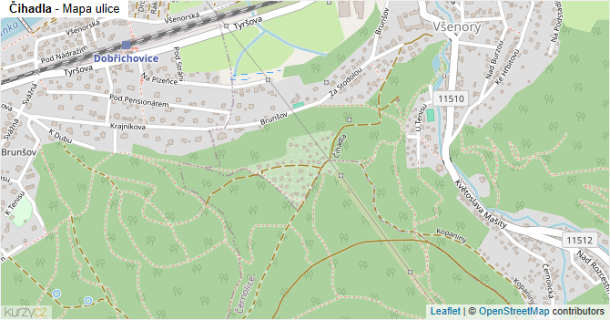Čihadla - mapa ulice