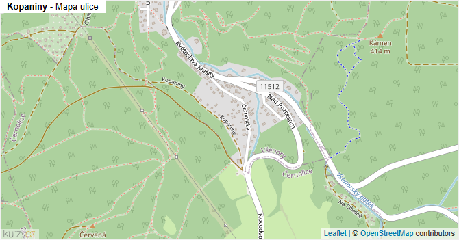 Kopaniny - mapa ulice