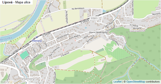 Lipová - mapa ulice