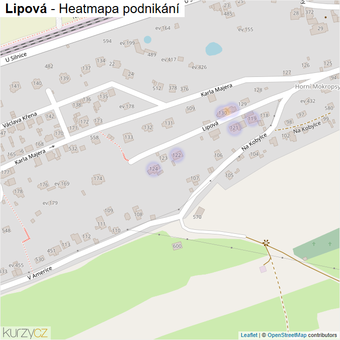 Mapa Lipová - Firmy v ulici.