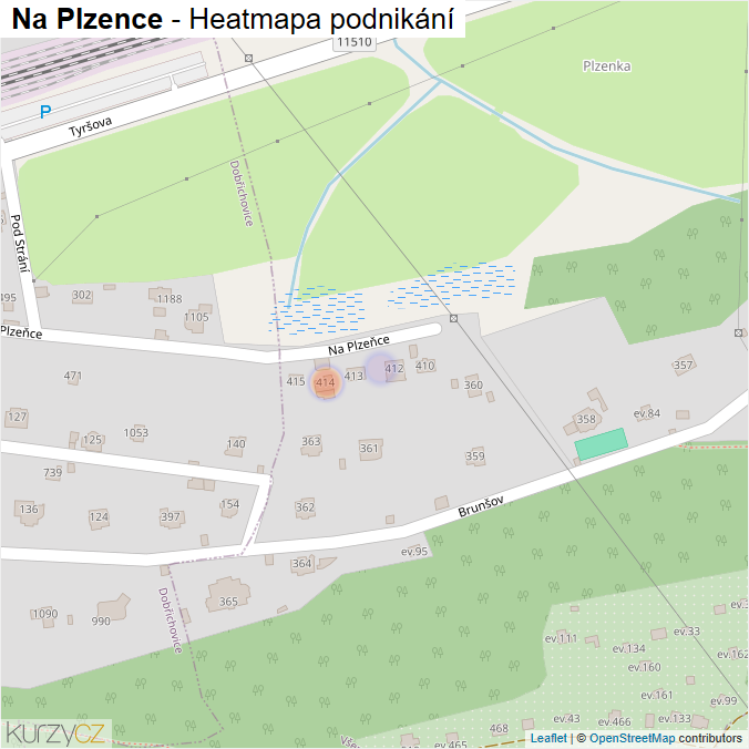 Mapa Na Plzence - Firmy v ulici.