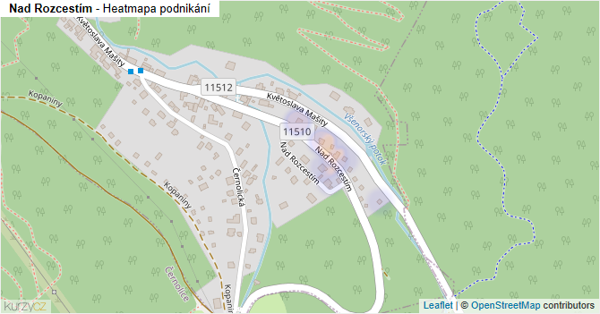 Nad Rozcestím - mapa podnikání