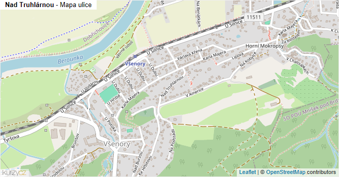Nad Truhlárnou - mapa ulice