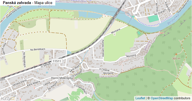 Panská zahrada - mapa ulice