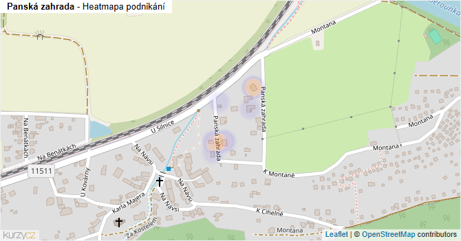 Panská zahrada - mapa podnikání