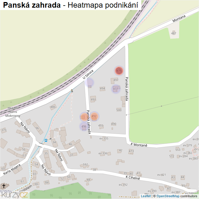 Mapa Panská zahrada - Firmy v ulici.