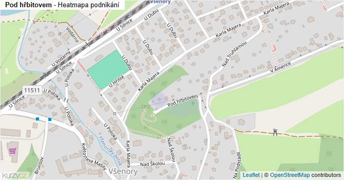 Pod hřbitovem - mapa podnikání