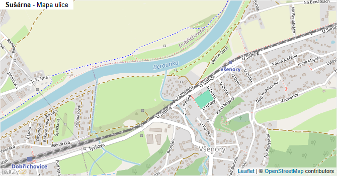 Sušárna - mapa ulice