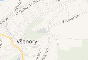 U Hřbitova v obci Všenory - mapa ulice
