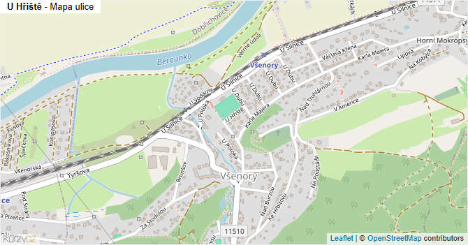 U Hřiště - mapa ulice