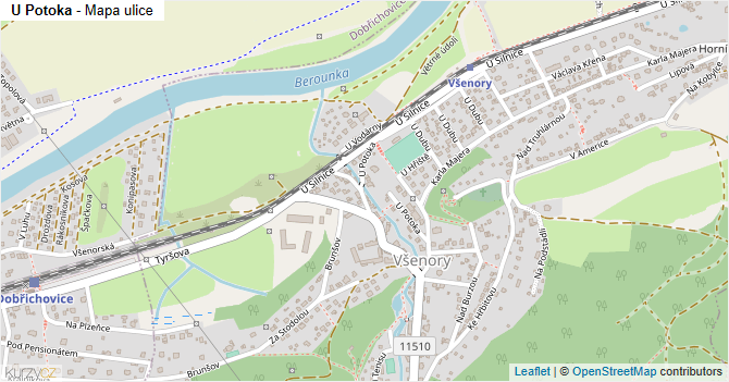 U Potoka - mapa ulice