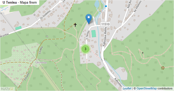 U Tenisu - mapa firem