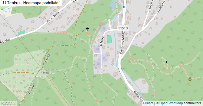 U Tenisu - mapa podnikání
