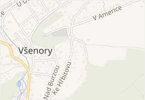 V Americe v obci Všenory - mapa ulice