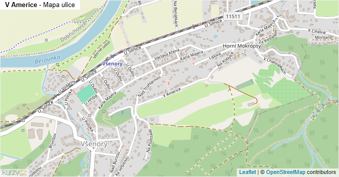 V Americe - mapa ulice