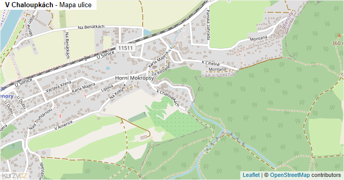 V Chaloupkách - mapa ulice