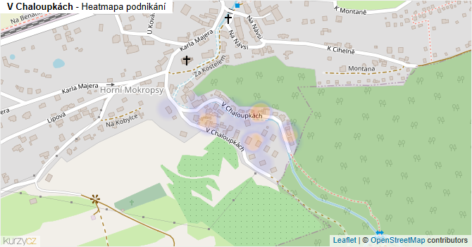 V Chaloupkách - mapa podnikání