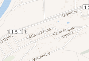 Václava Křena v obci Všenory - mapa ulice