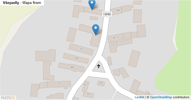 Všepadly - mapa firem