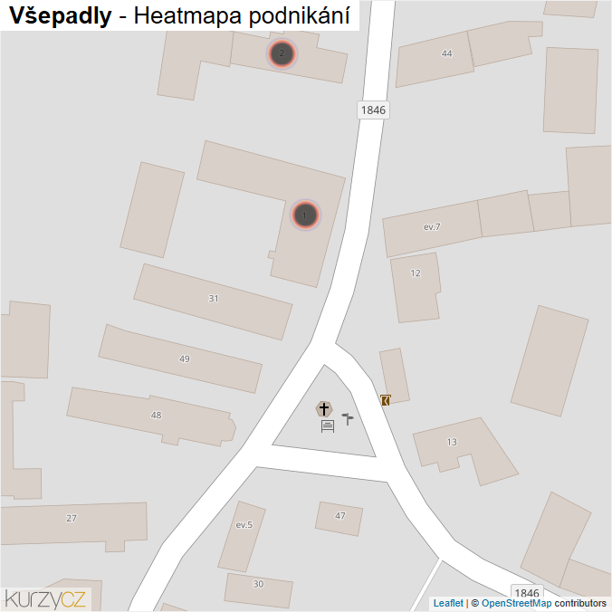 Mapa Všepadly - Firmy v obci.