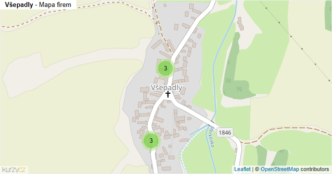 Všepadly - mapa firem