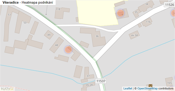 Všeradice - mapa podnikání