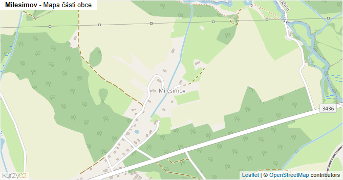 Milesimov - mapa části obce