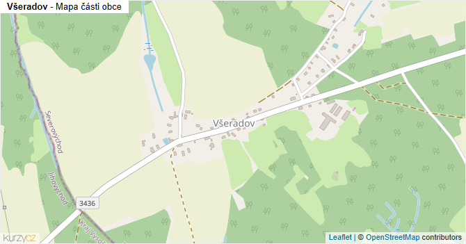Všeradov - mapa části obce