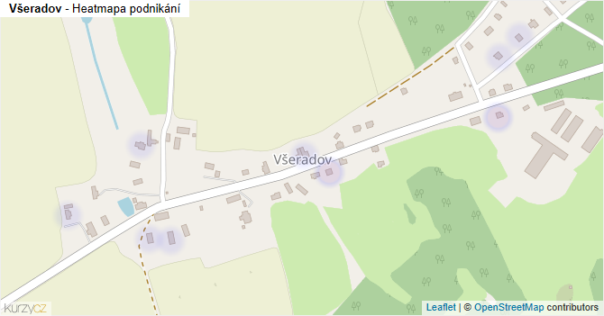 Všeradov - mapa podnikání