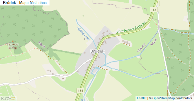 Brůdek - mapa části obce