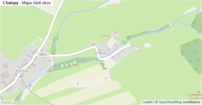 Chalupy - mapa části obce