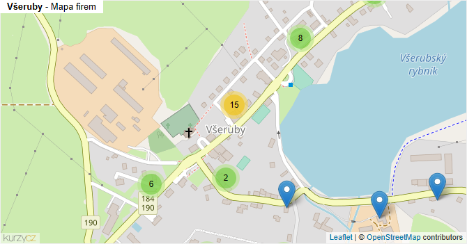 Všeruby - mapa firem