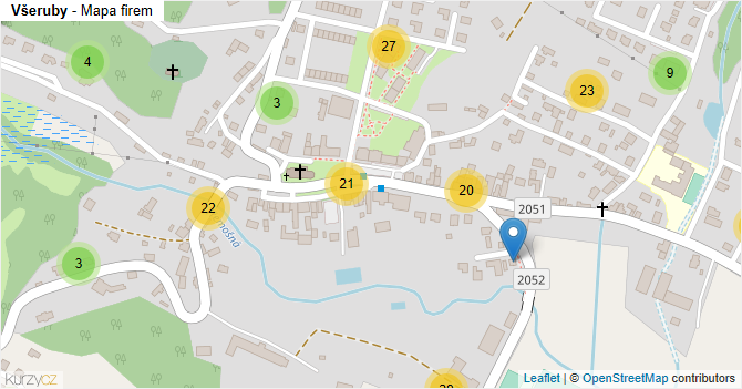 Všeruby - mapa firem