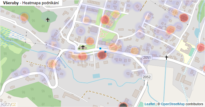 Všeruby - mapa podnikání