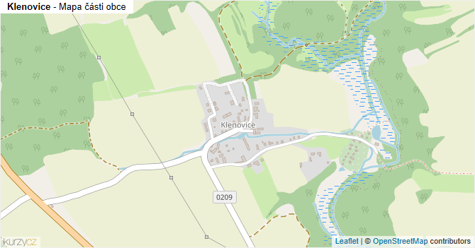 Klenovice - mapa části obce