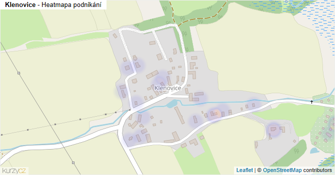 Klenovice - mapa podnikání