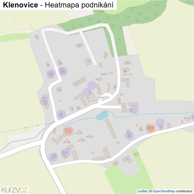 Mapa Klenovice - Firmy v části obce.