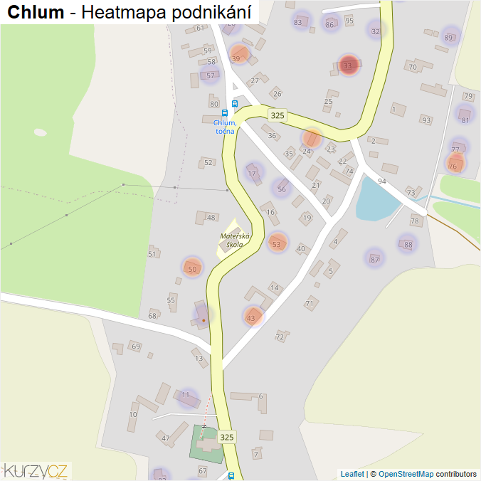 Mapa Chlum - Firmy v části obce.