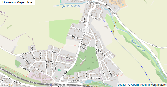 Borová - mapa ulice