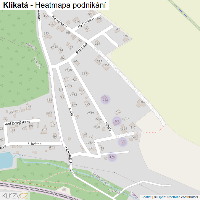Mapa Klikatá - Firmy v ulici.